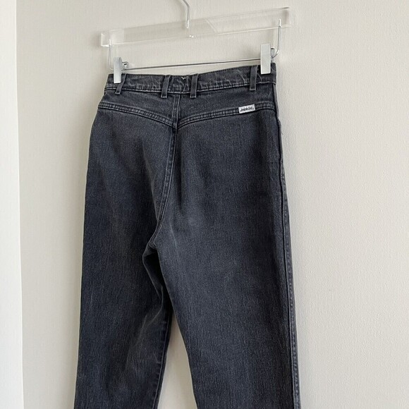 Vintage Jordache Y2K High Rise Jeans 8 waist 26 Black Tapered Mom Grunge - Picture 10 of 13